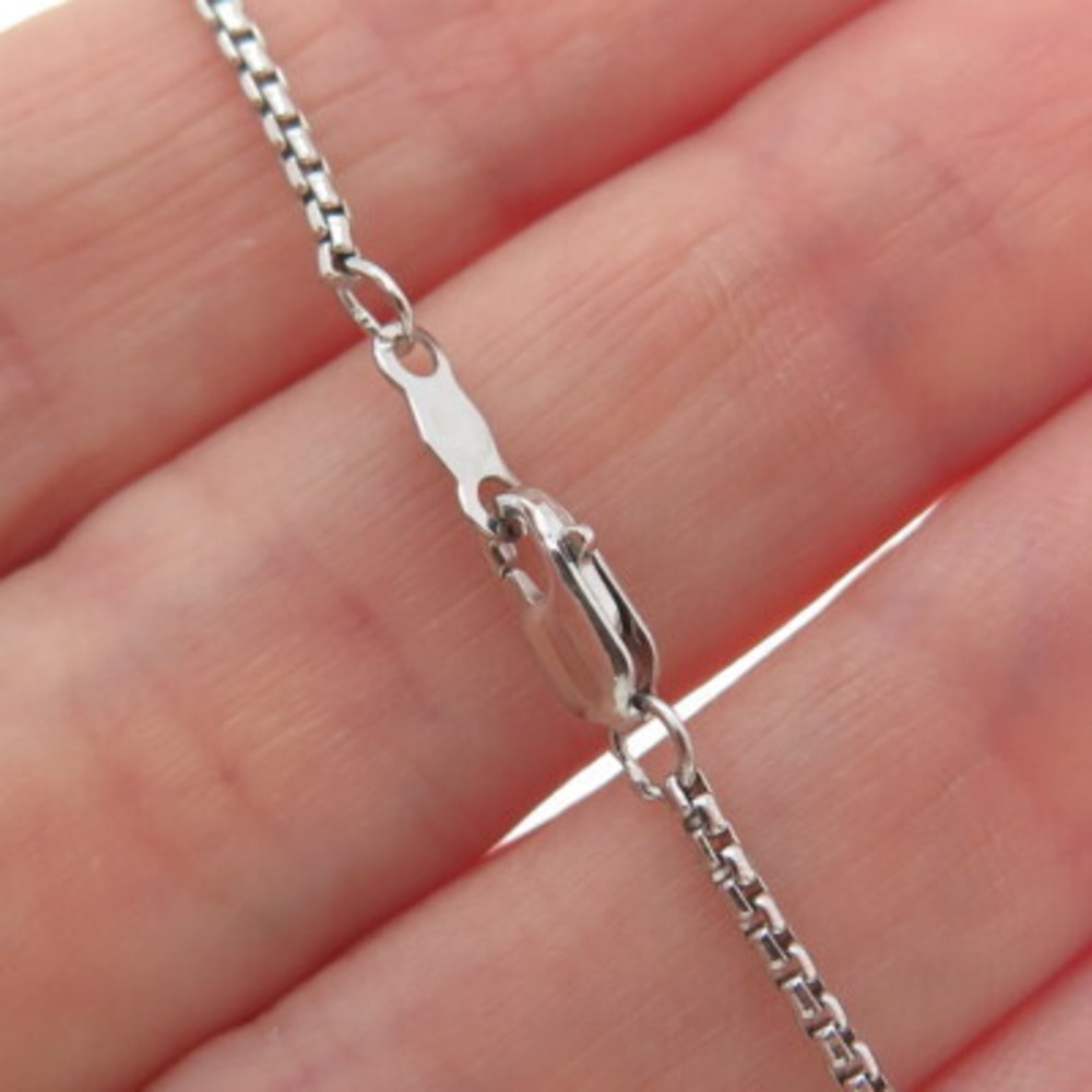 925 Sterling Silver Vintage Lavender C Z Butterfly Round Box Chain Necklace 16" - Picture 6 of 9